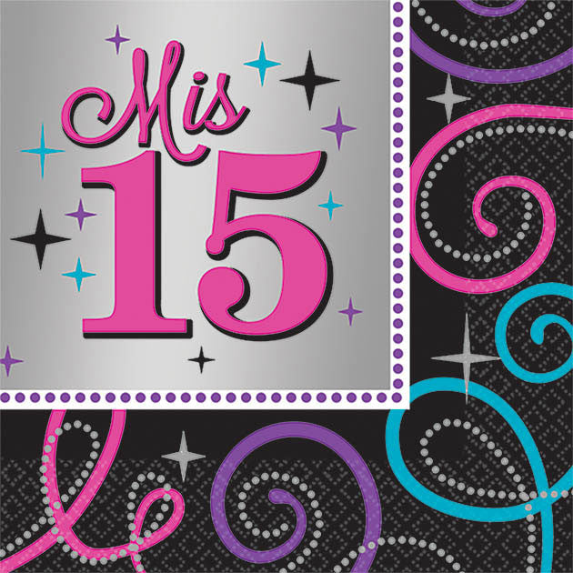 Mis Quince Anos Beverage Napkins (16ct)