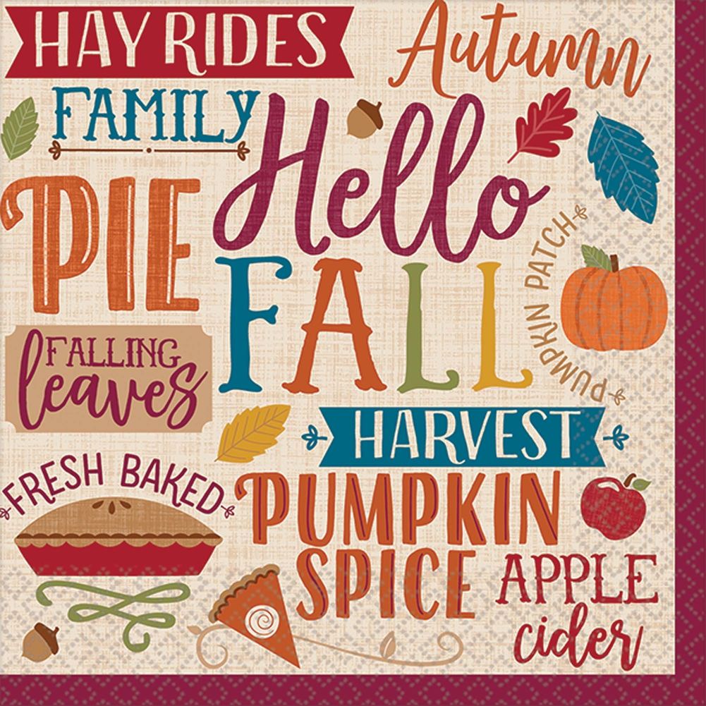 Hello Fall Beverage Napkins (16 ct)