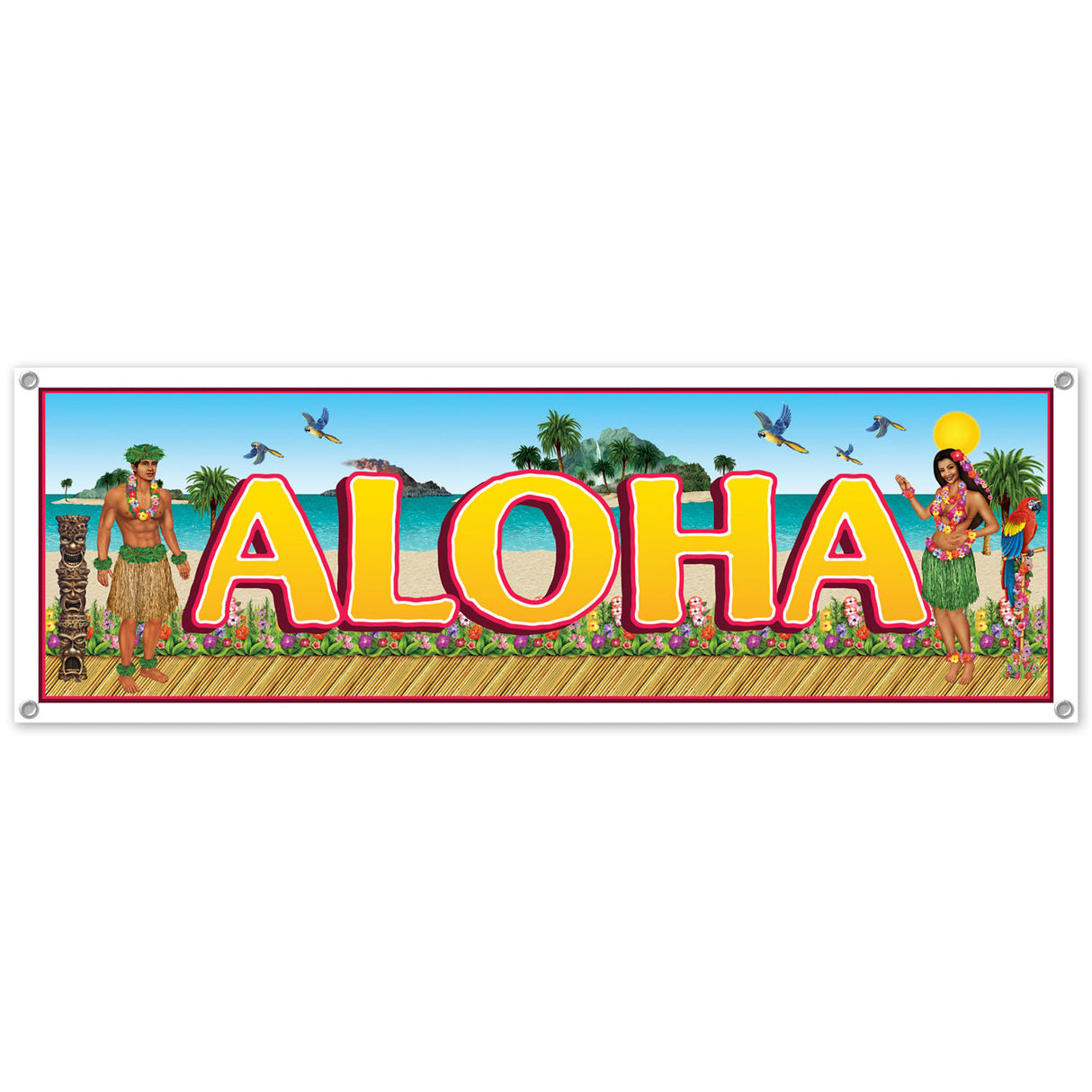 Tropical Beach Sign Banner (1ct)