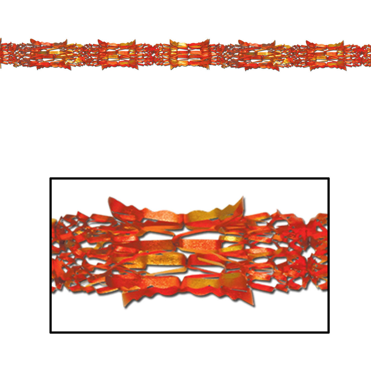 Gold Orange Red Metallic Garland