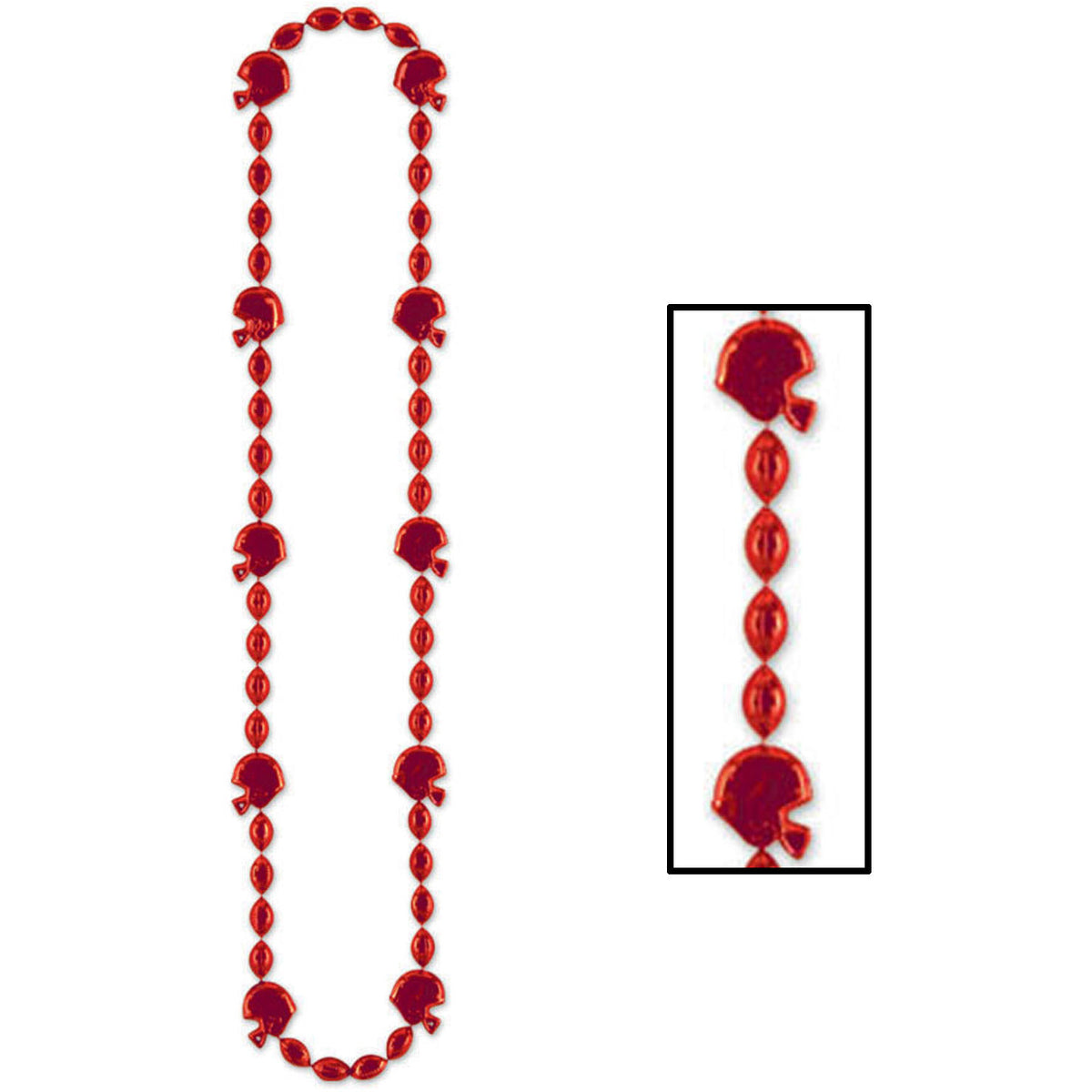 Red Beaded Necklace with Helmets