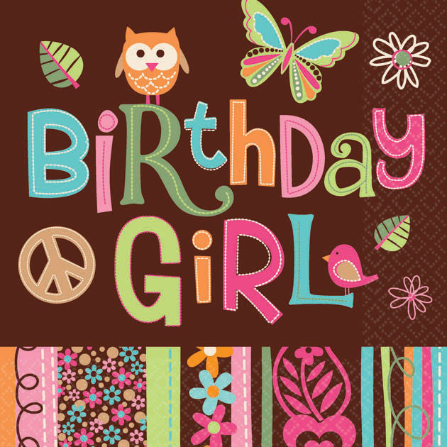 Hippie Chick Birthday Beverage Napkins (16ct)