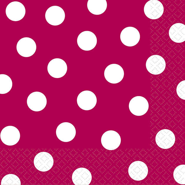 Raspberry Dot Beverage Napkins (16ct)