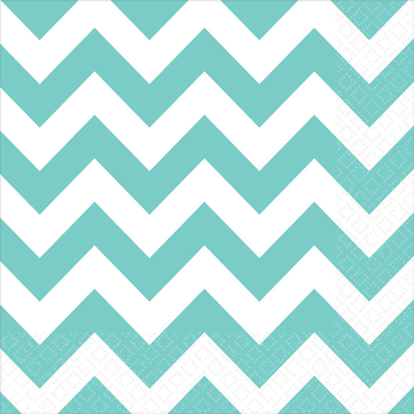 Robin's Egg Blue Chevron Luncheon Napkins, 16ct