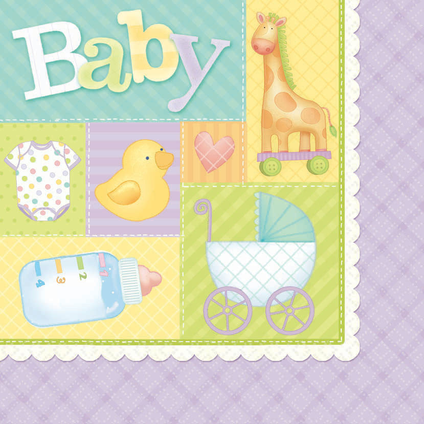 Pastel Patchwork Luncheon Napkins (16ct)