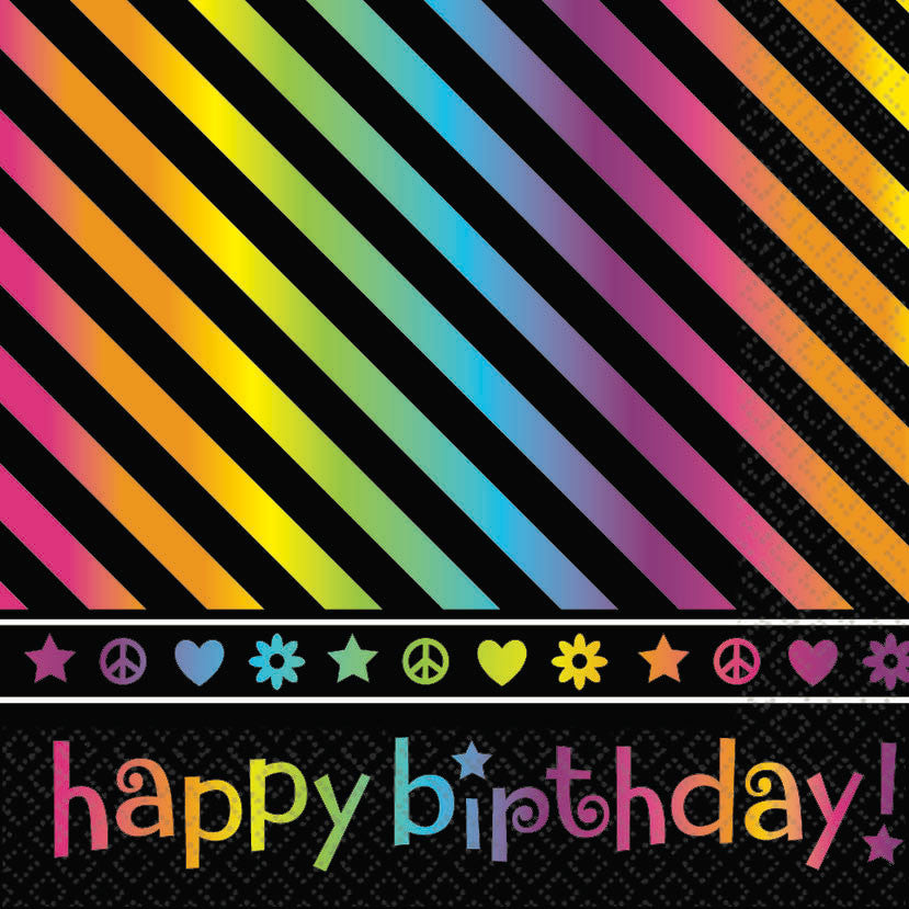 Neon Birthday Luncheon Napkins (16ct)