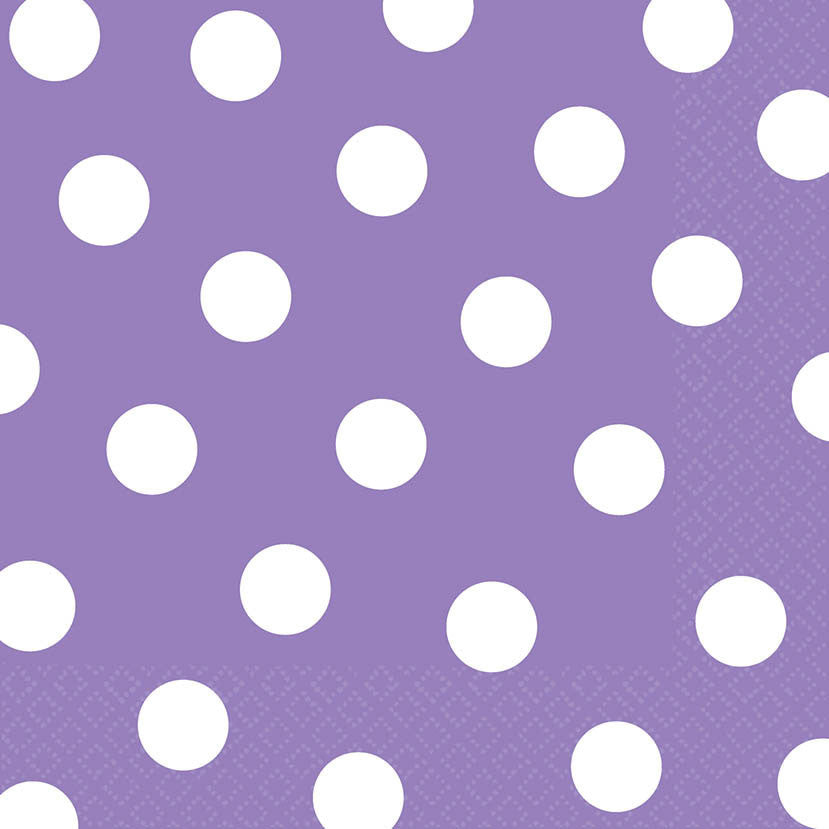 Lilac Polka Dots Luncheon Napkins (16ct)