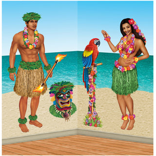 Hula Girl & Polynesian Guy Props Scene Setters