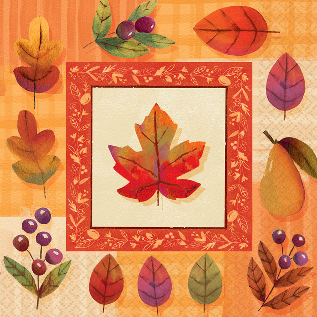 Watercolor Leaves Dinner Napkins (16ct)