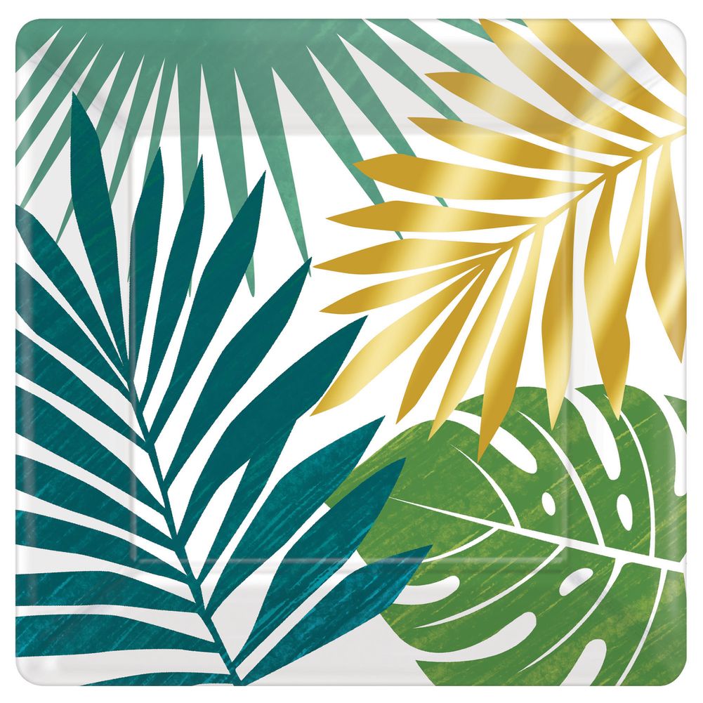 Key West Palm Leaf Dessert Plates, 8ct