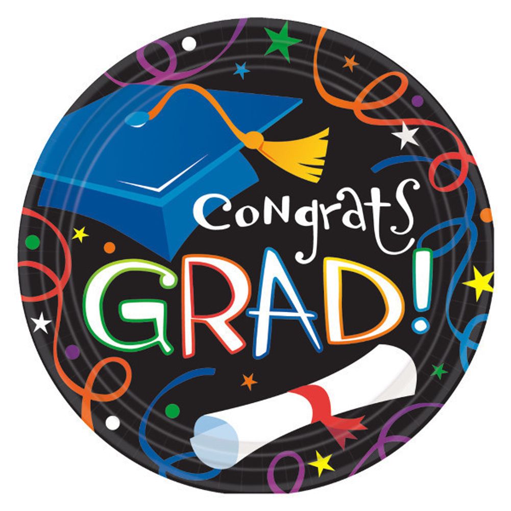 Grad Celebration Paper Dessert Plates (8ct)