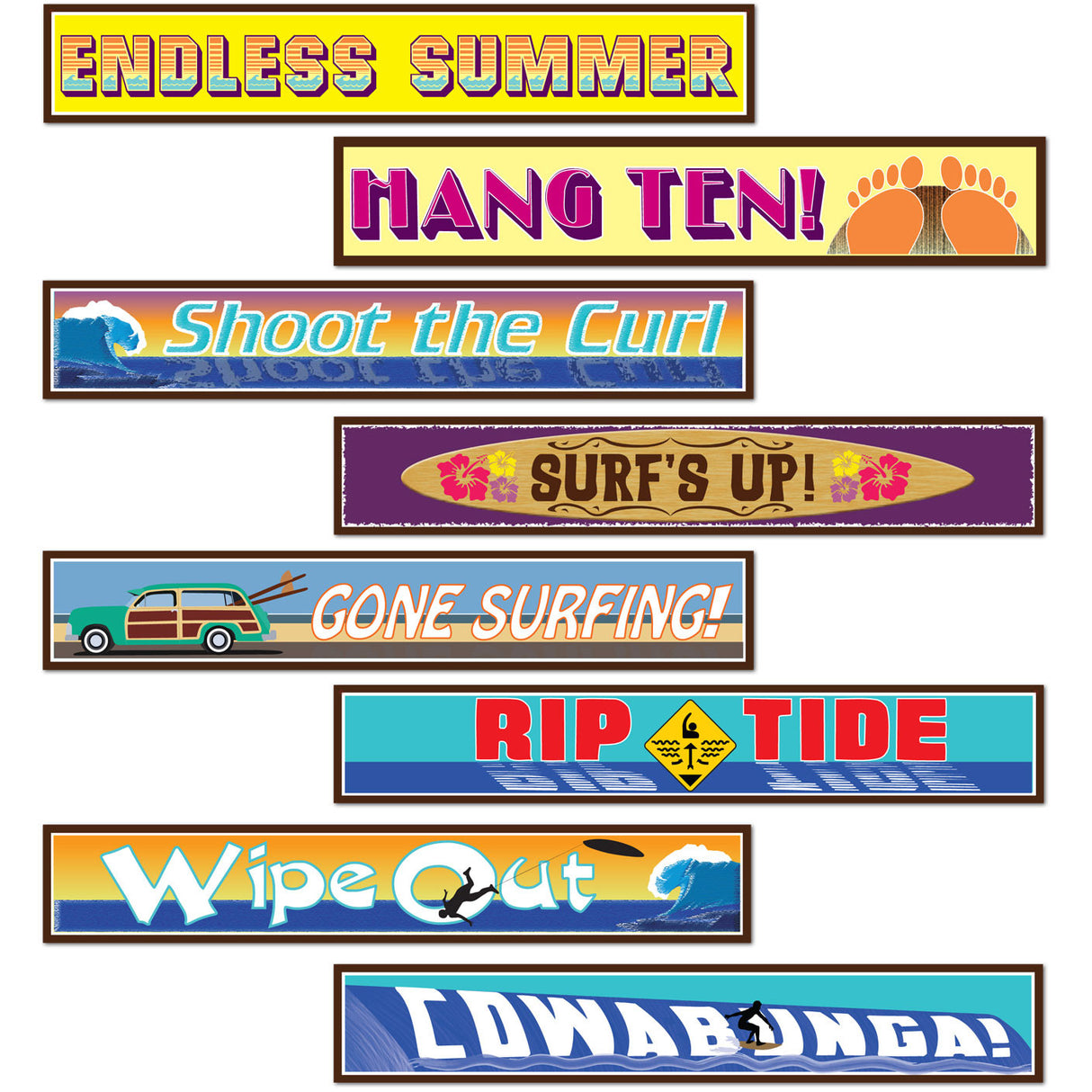 Surfer Sign Cutouts (4ct)