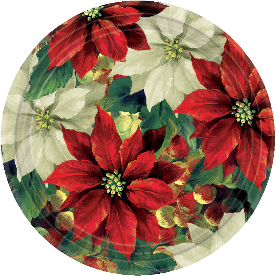 Regal Poinsettia Dessert Plates (8ct)