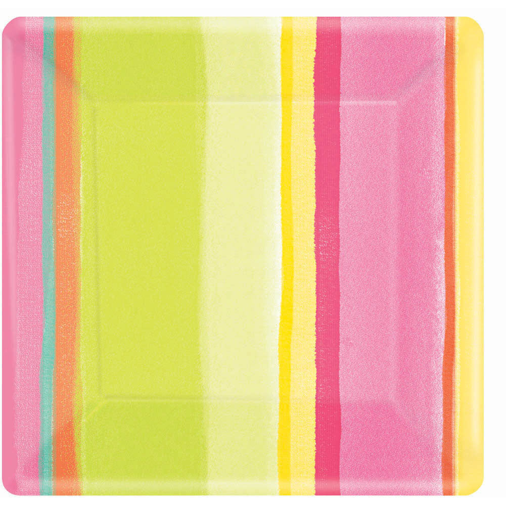 Sunny Stripe Pink Dessert Plates (8ct)