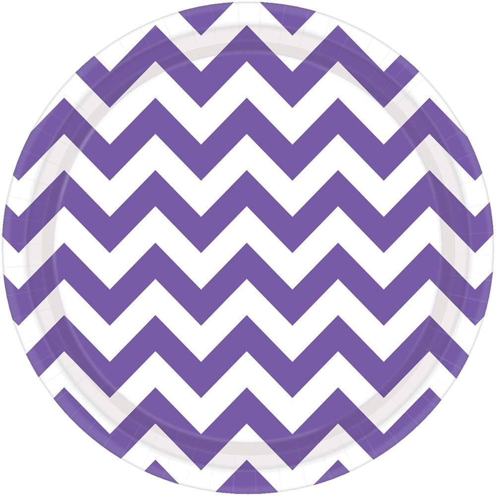 New Purple Chevron Dinner Plates (8ct)