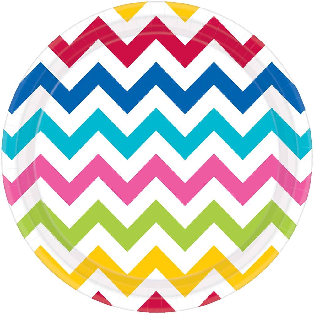Rainbow Chevron Dinner Plates (8ct)