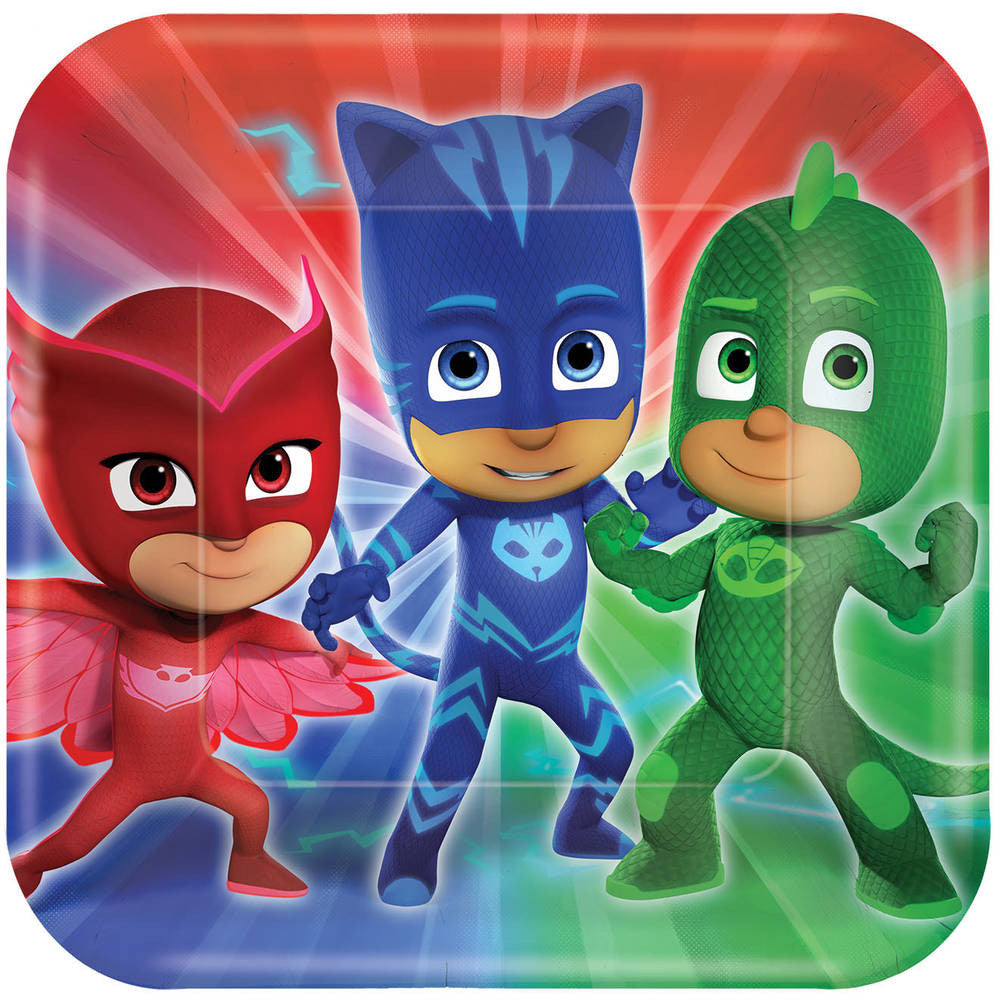 PJ Masks Plates 9" Square (8ct)