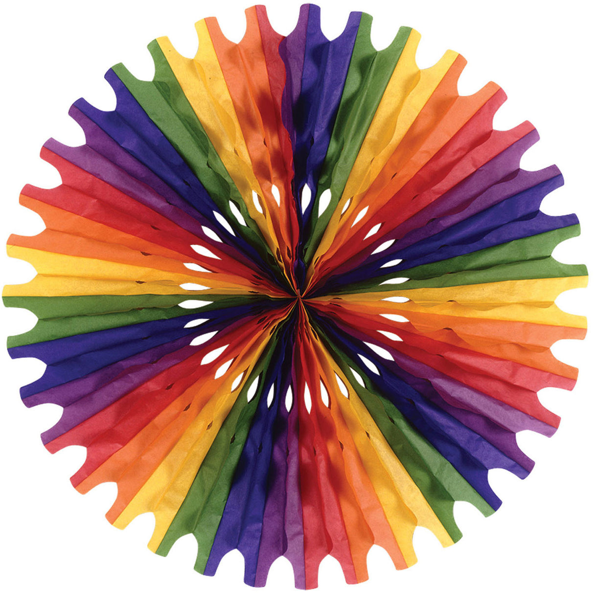 25" Rainbow Tissue Fan