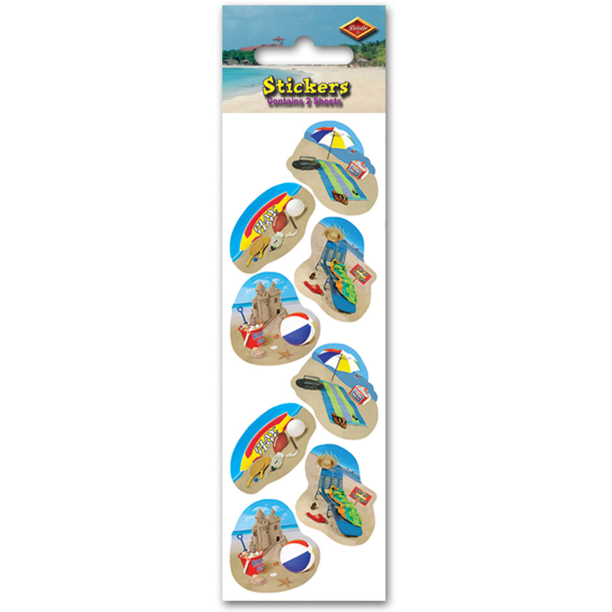 Summer Beach Party Stickers (1ct)