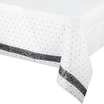 Black and White Wedding Paper Table Cover