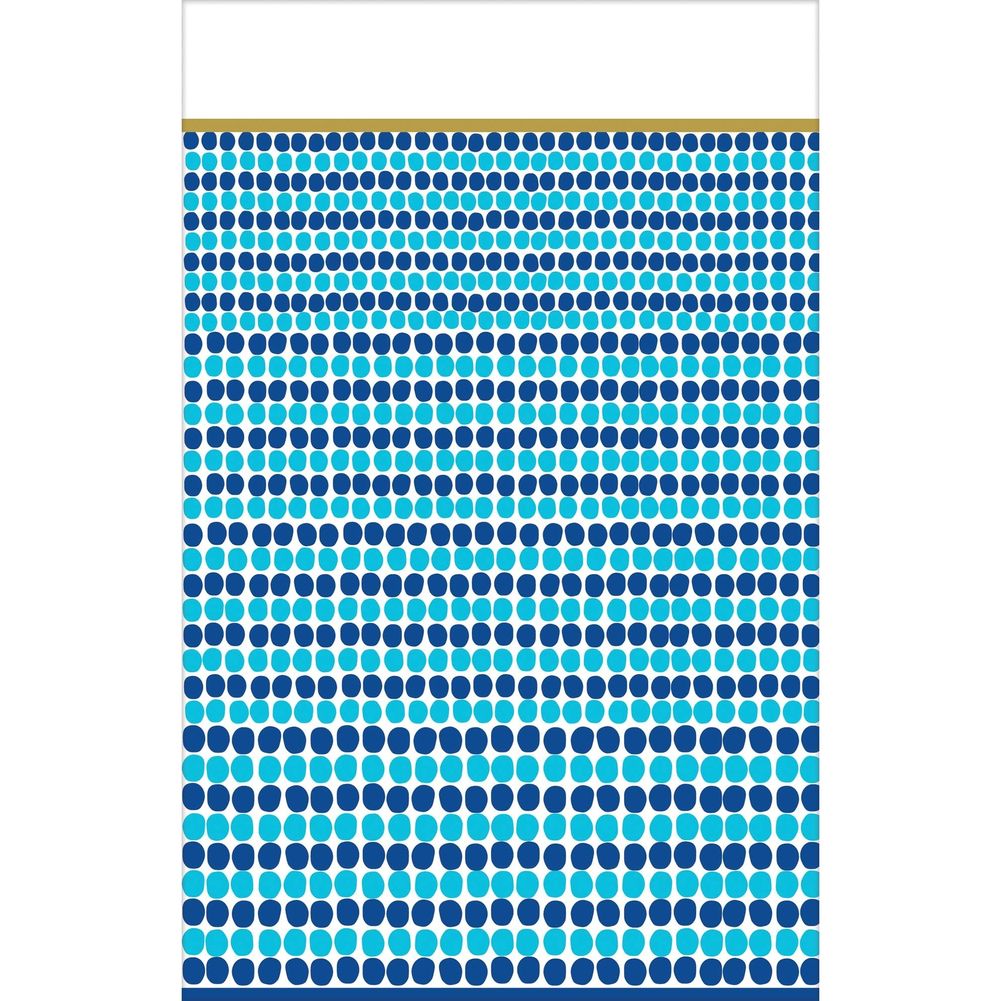 Indigo Dots Plastic Rectangle Tablecover