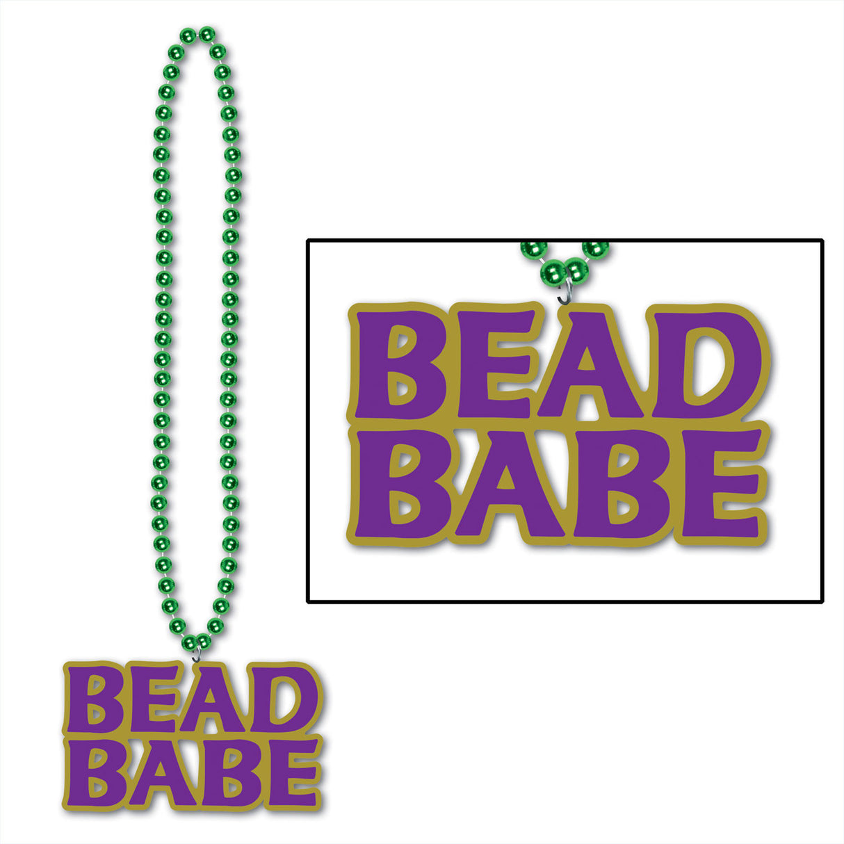 Beads w/Mardi Gras Medallion