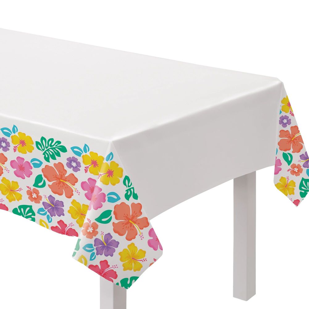 Summer Hibiscus Plastic Tablecover