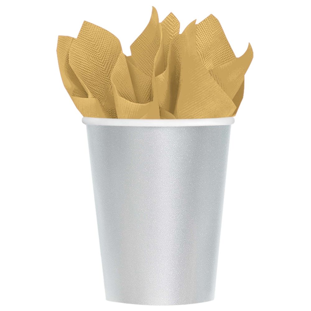 Silver 9oz Paper Cups (8ct)