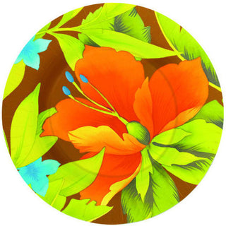 Tiki Blossoms Warm Banquet Plates (8ct)