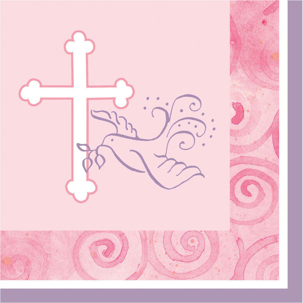 Faithful Dove Pink Beverage Napkins (36ct)