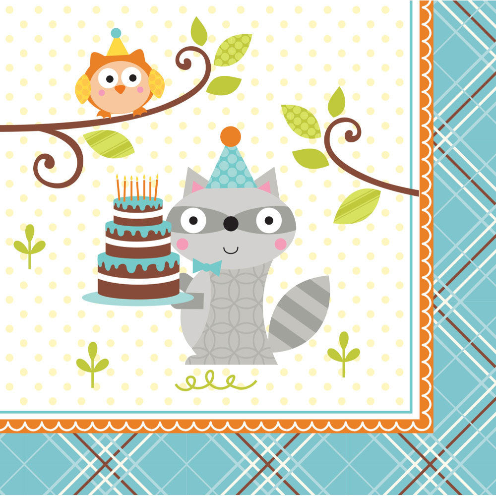 Happi Woodland Boy Beverage Napkins (16ct)