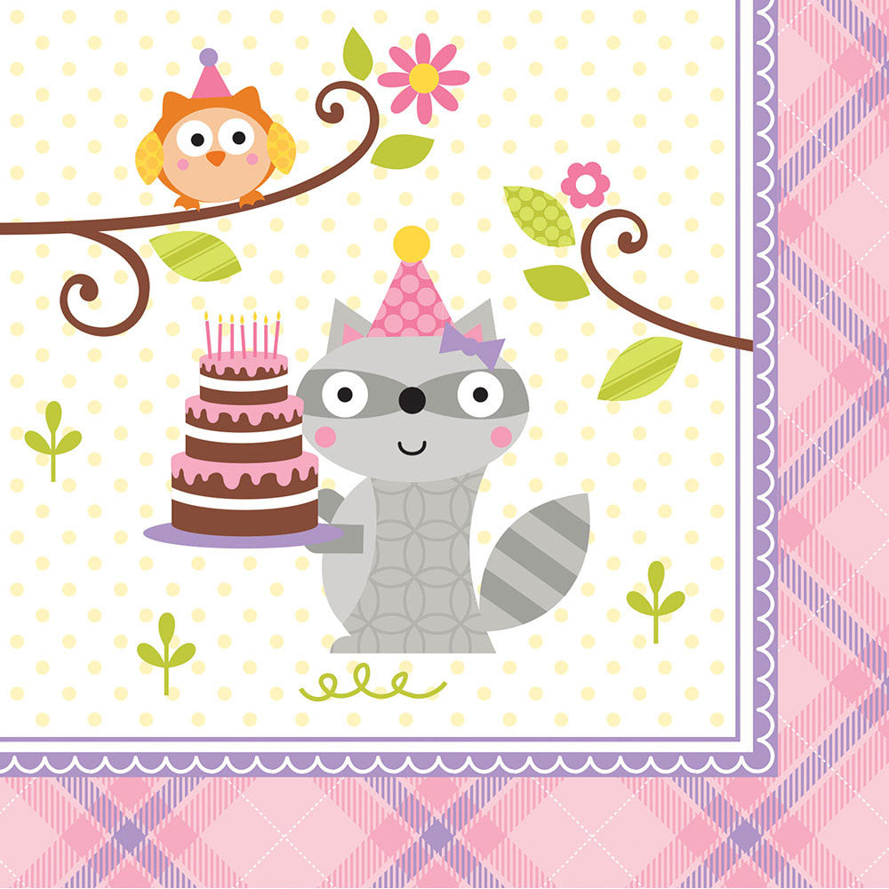 Happi Woodland Girl Beverage Napkins (16ct)