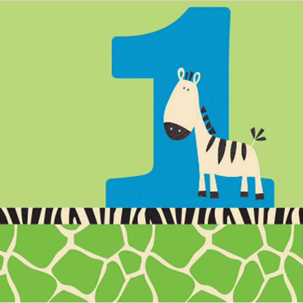 Wild At One Zebra Beverage Napkins (16ct)