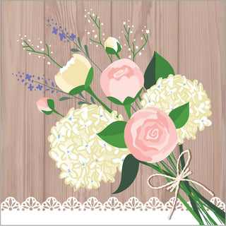 Rustic Wedding Beverage Napkins (16ct)