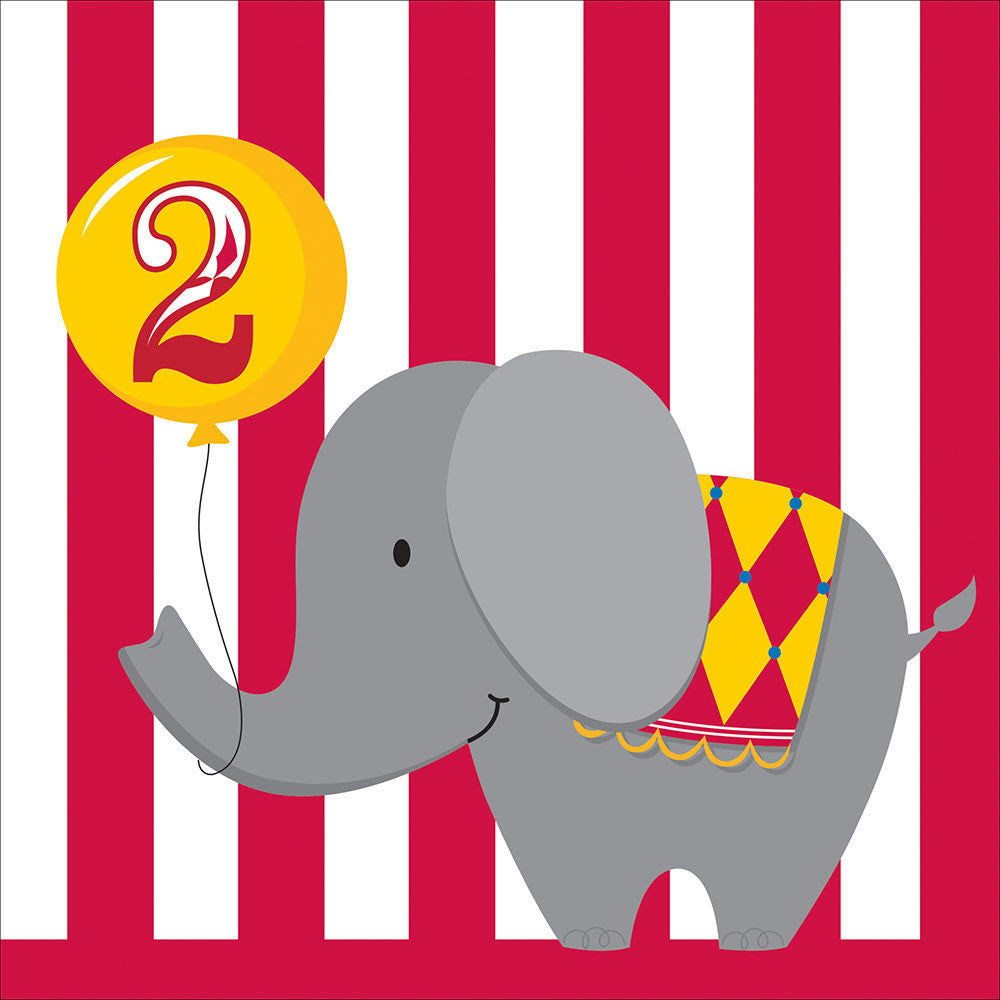 Circus Time! 2nd Birthday Luncheon Napkins (16ct)