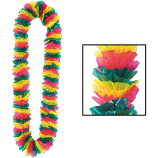 Floral-Color Tropical Bright Poly Leis