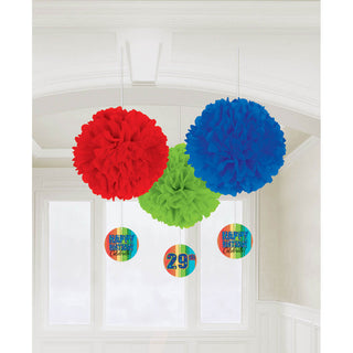 A Year To Celebrate Fluffy Decorations (3ct)