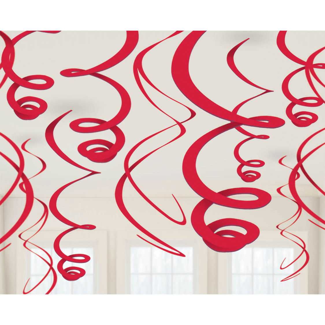 Apple Red Plastic Swirl Decorations