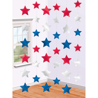 Patriotic Star String Decorations, 6ct