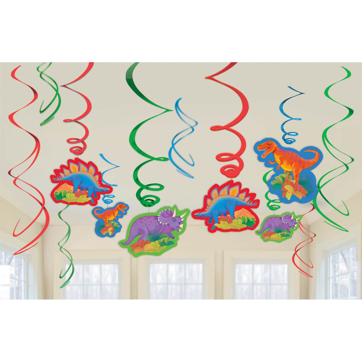 Prehistoric Party Hanging Swirls (12ct)
