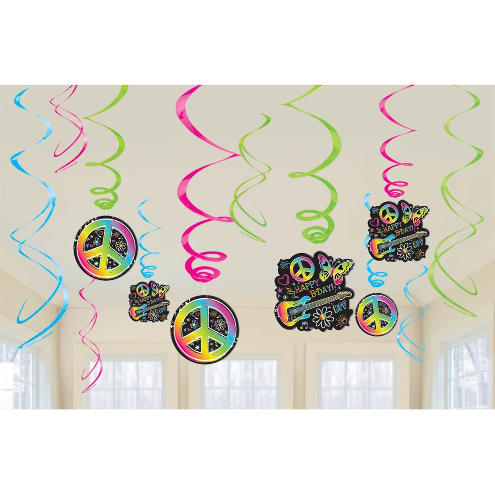 Neon Birthday Swirls