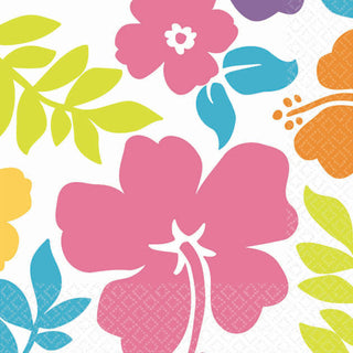 Hibiscus White Beverage Napkins (100ct)