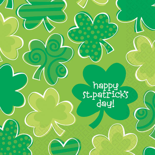 Playful Shamrocks Beverage Napkins (36ct)