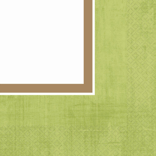 Avocado Green Border Beverage Napkins (36ct)
