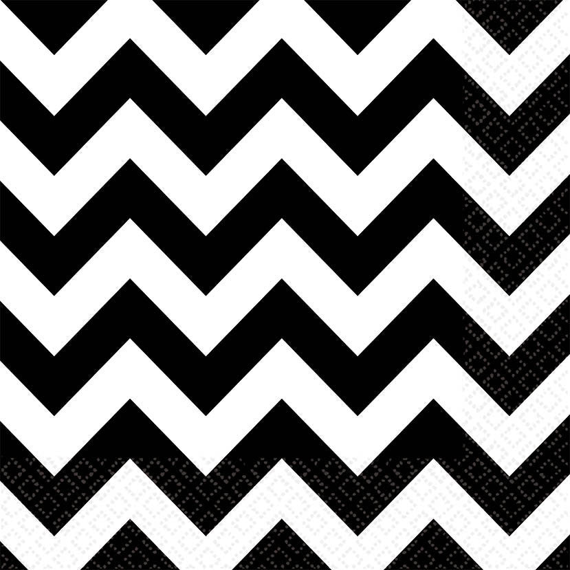 Black & White Chevron Luncheon Napkins (36ct)