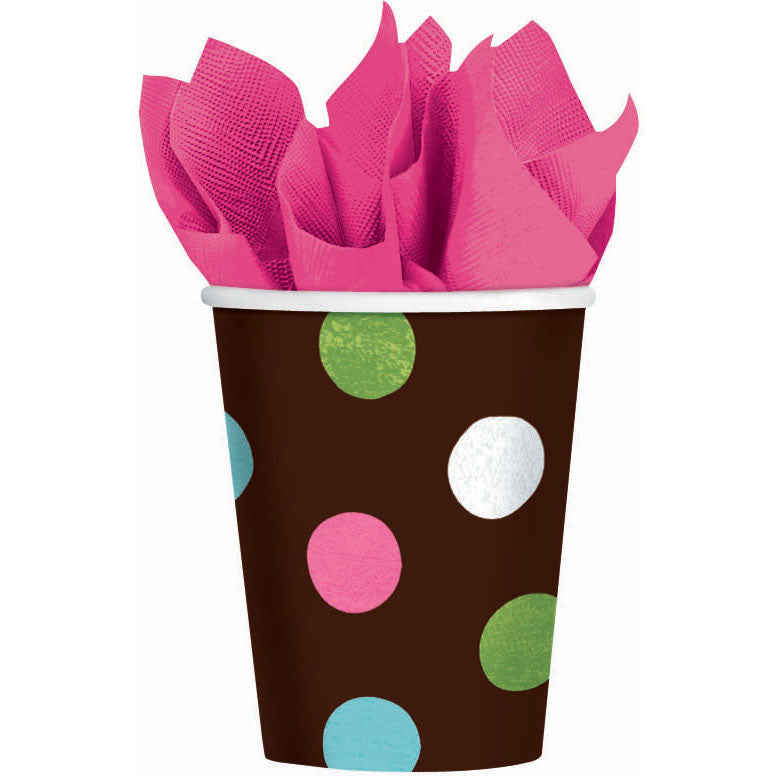 Warm Polka Dot 9oz Paper Cups (18ct)