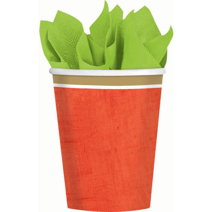Poppy Red Border 9oz Paper Cups (18ct)