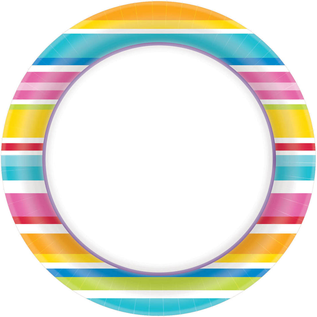 Multi Stripe Dinner Plates (100ct)