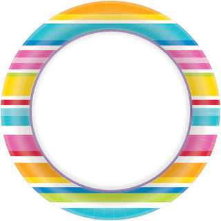 Multi Stripe Dinner Plates (100ct)