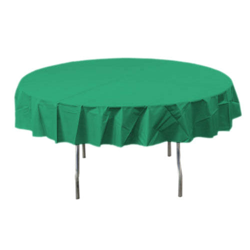 Festive Green Round Plastic Tablecover
